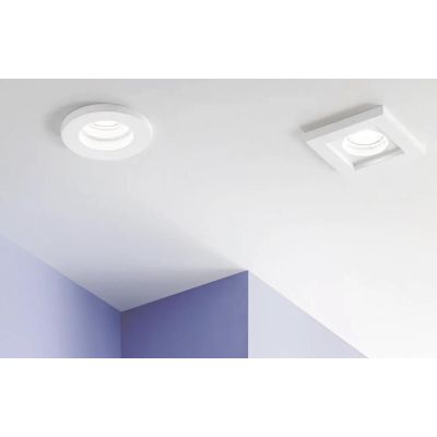 PHANTOM INCASSO ROTONDO O QUADRATO IN GESSO VERNICIABILE MODERNO CON LAMPADINA ATTACCO GU10
