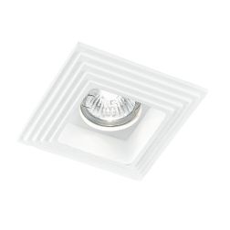 SPETTRO INCASSO CON SCALINI ROTONDO O QUADRATO IN GESSO VERNICIABILE MODERNO CON LAMPADINA ATTACCO GU10 2