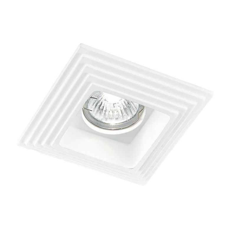 SPETTRO INCASSO CON SCALINI ROTONDO O QUADRATO IN GESSO VERNICIABILE MODERNO CON LAMPADINA ATTACCO GU10