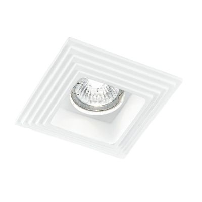 SPETTRO INCASSO CON SCALINI ROTONDO O QUADRATO IN GESSO VERNICIABILE MODERNO CON LAMPADINA ATTACCO GU10