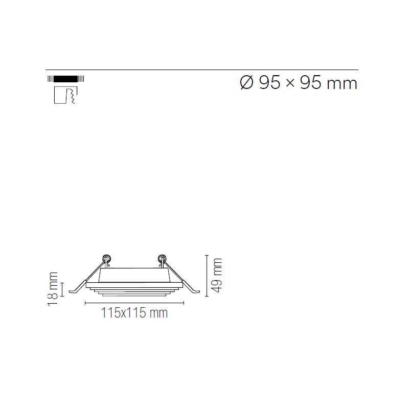 SPETTRO INCASSO CON SCALINI ROTONDO O QUADRATO IN GESSO VERNICIABILE MODERNO CON LAMPADINA ATTACCO GU10