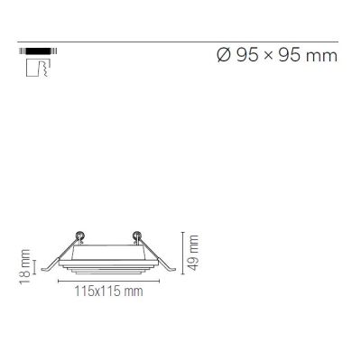 SPETTRO INCASSO CON SCALINI ROTONDO O QUADRATO IN GESSO VERNICIABILE MODERNO CON LAMPADINA ATTACCO GU10