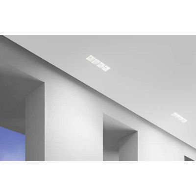 HIVE INCASSO RETTANGOLARE A 4 LUCI IN GESSO VERNICIABILE MODERNO CON LAMPADINE MINI GU10