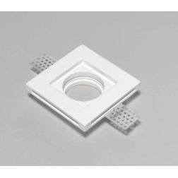 INCASSO ROTONDO O QUADRATO IN GESSO VERNICIABILE MODERNO CON LAMPADINA ATTACCO GU10 2