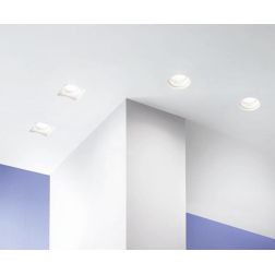 INCASSO ROTONDO O QUADRATO IN GESSO VERNICIABILE MODERNO CON LAMPADINA ATTACCO GU10