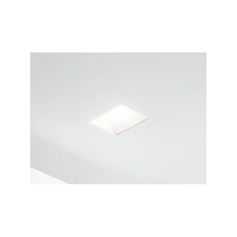 SNOW INCASSO IN GESSO ROTONDO O QUADRATO VERNICIABILE DIFFUSORE IN VETRO CON LAMPADINA ATTACCO GU10