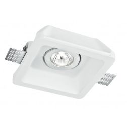 MORGANA INCASSO IN GESSO ROTONDO O QUADRATO ORIENTABILE VERNICIABILE CON LAMPADINA ATTACCO GU10 2