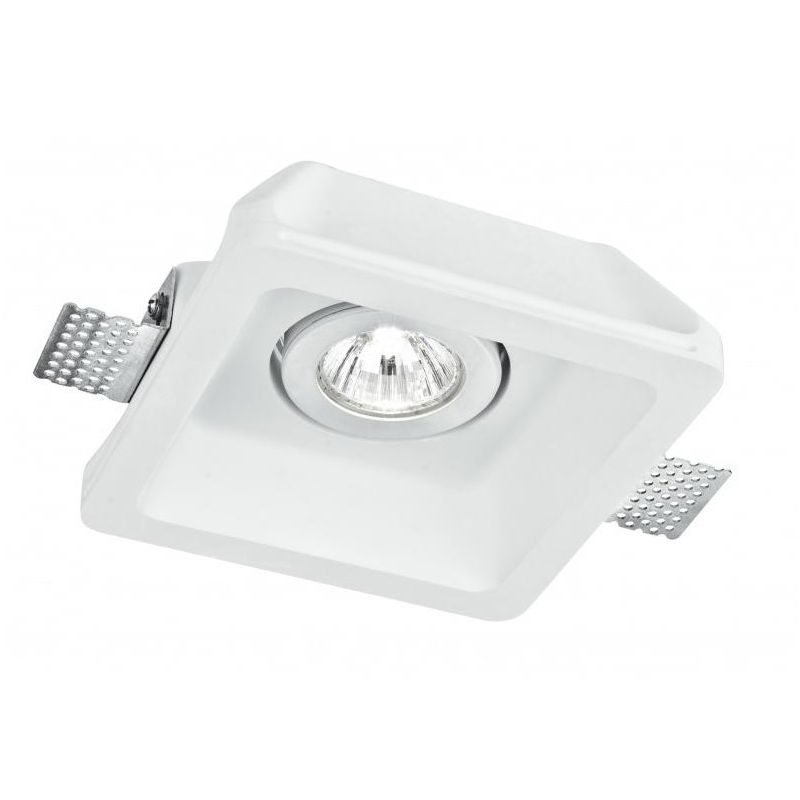 MORGANA INCASSO IN GESSO ROTONDO O QUADRATO ORIENTABILE VERNICIABILE CON LAMPADINA ATTACCO GU10