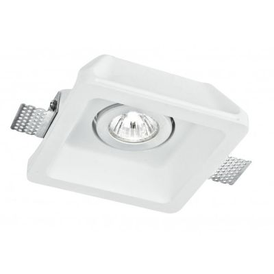 MORGANA INCASSO IN GESSO ROTONDO O QUADRATO ORIENTABILE VERNICIABILE CON LAMPADINA ATTACCO GU10