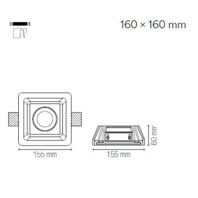 MORGANA INCASSO IN GESSO ROTONDO O QUADRATO ORIENTABILE VERNICIABILE CON LAMPADINA ATTACCO GU10