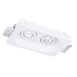 MORGANA INCASSO A 2 LUCI ORIENTABILE IN GESSO VERNICIABILE CON LAMPADINE ATTACCO GU10 2