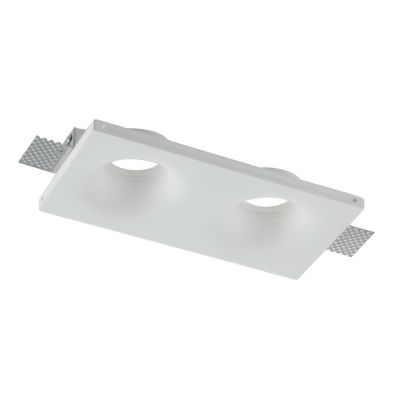 SENSO INCASSO A 2 LUCI RETTANGOLARE IN GESSO VERNICIABILE CON LAMPADINE ATTACCO GU10