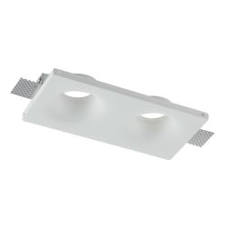 SENSO INCASSO A 2 LUCI RETTANGOLARE IN GESSO VERNICIABILE CON LAMPADINE ATTACCO GU10 2
