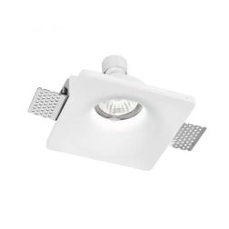 SENSO INCASSO QUADRATO 2 MISURE IN GESSO VERNICIABILE CON LAMPADINA ATTACCO GU10 MODERNO