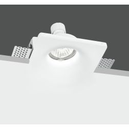 SENSO INCASSO QUADRATO 2 MISURE IN GESSO VERNICIABILE CON LAMPADINA ATTACCO GU10 MODERNO 2