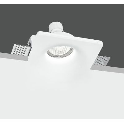 SENSO INCASSO QUADRATO 2 MISURE IN GESSO VERNICIABILE CON LAMPADINA ATTACCO GU10 MODERNO