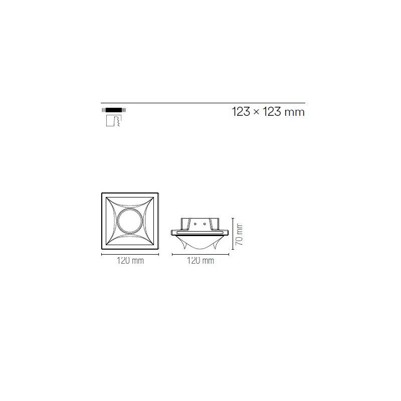 BRICK INCASSO ORIGINALE IN GESSO VERNICIABILE MODERNO CON LAMPADINA ATTACCO GU10