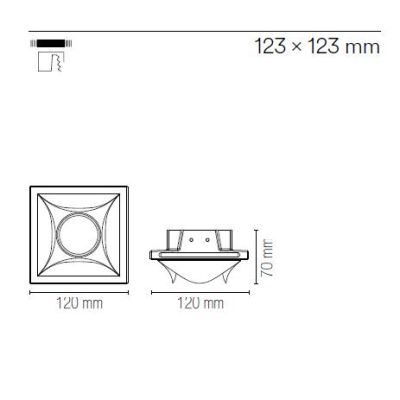 BRICK INCASSO ORIGINALE IN GESSO VERNICIABILE MODERNO CON LAMPADINA ATTACCO GU10