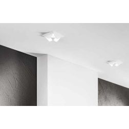 BRICK INCASSO ORIGINALE IN GESSO VERNICIABILE MODERNO CON LAMPADINA ATTACCO GU10 2