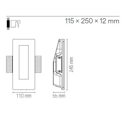 ARIEL SEGNAPASSO VERTICALE IN GESSO VERNICIABILE MODERNO LAMPADINA ATTACCO MINI GU10
