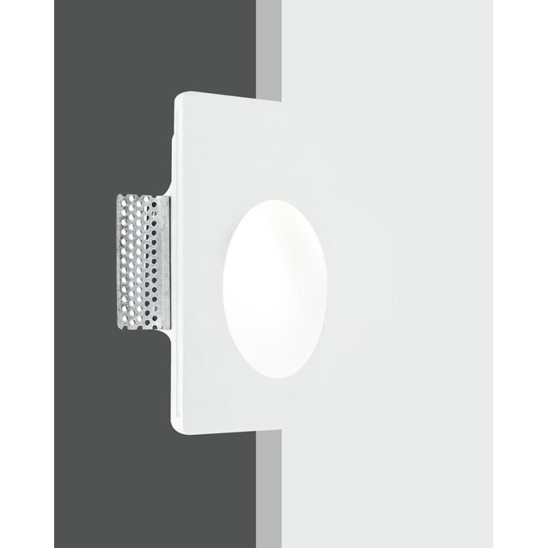 ARIEL SEGNAPASSO RETTANGOLARE IN GESSO VERNICIABILE MODERNO LAMPADINA ATTACCO MINI GU10