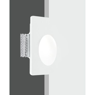 ARIEL SEGNAPASSO RETTANGOLARE IN GESSO VERNICIABILE MODERNO LAMPADINA ATTACCO MINI GU10