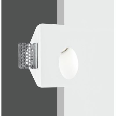 ARIEL SEGNAPASSO QUADRATO IN GESSO VERNICIABILE MODERNO LAMPADINA ATTACCO MINI GU10