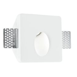 ARIEL SEGNAPASSO QUADRATO IN GESSO VERNICIABILE MODERNO LAMPADINA ATTACCO MINI GU10