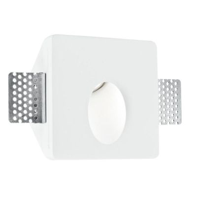 ARIEL SEGNAPASSO QUADRATO IN GESSO VERNICIABILE MODERNO LAMPADINA ATTACCO MINI GU10