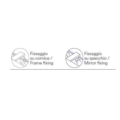 PICCOLA APPLIQUE DA SPECCHIO NERA,BIANCA O CROMO IP44 LED 5,2W LUCE 4000K MODERNA LARGHEZZA CM 28