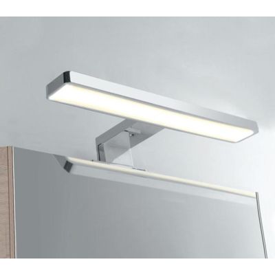 PICCOLA APPLIQUE DA SPECCHIO NERA,BIANCA O CROMO IP44 LED 5,2W LUCE 4000K MODERNA LARGHEZZA CM 28