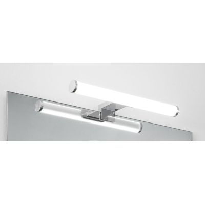 APPLIQUE CILINDRICA DA SPECCHIO FINITURA CROMO IP44 LED 5W LUCE 3000K O 4000K MODERNA LARGHEZZA CM 30