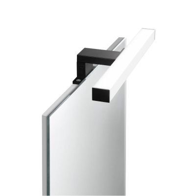 NOIR APPLIQUE DA SPECCHIO FINITURA NERA IP44 LED 5W LUCE 3000K O 4000K MODERNA LARGHEZZA CM 30