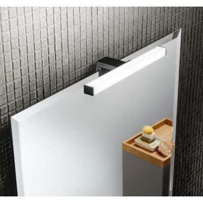 NOIR APPLIQUE DA SPECCHIO FINITURA NERA IP44 LED 5W LUCE 3000K O 4000K MODERNA LARGHEZZA CM 30