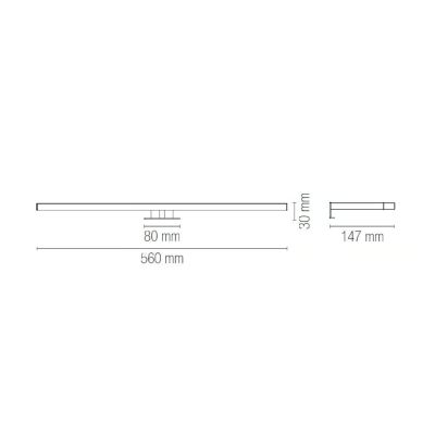 RIVA APPLIQUE DA SPECCHIO FINITURA CROMO IP44 LED 8W LUCE 4000K LARGHEZZA CM 56 MODERNA