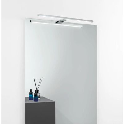 RIVA APPLIQUE DA SPECCHIO FINITURA CROMO IP44 LED 8W LUCE 4000K LARGHEZZA CM 56 MODERNA