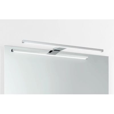 RIVA APPLIQUE DA SPECCHIO FINITURA CROMO IP44 LED 8W LUCE 4000K LARGHEZZA CM 56 MODERNA