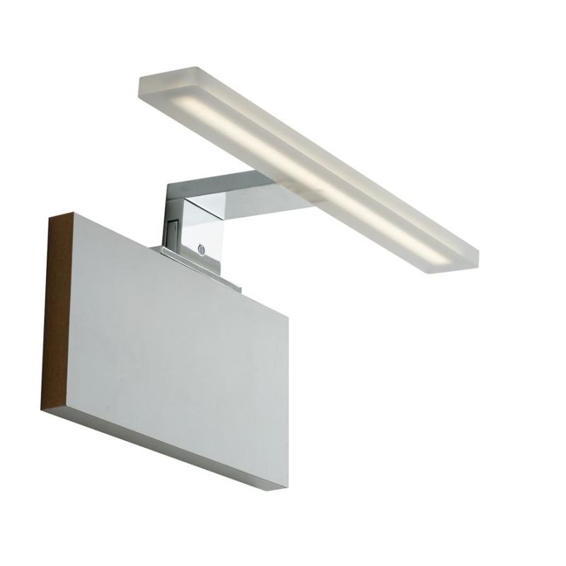 AQA APPLIQUE DA SPECCHIO FINITURA CROMO IP44 LED 8W LUCE 4000K BIEMISSIONE LARGHEZZA CM 30 MODERNA