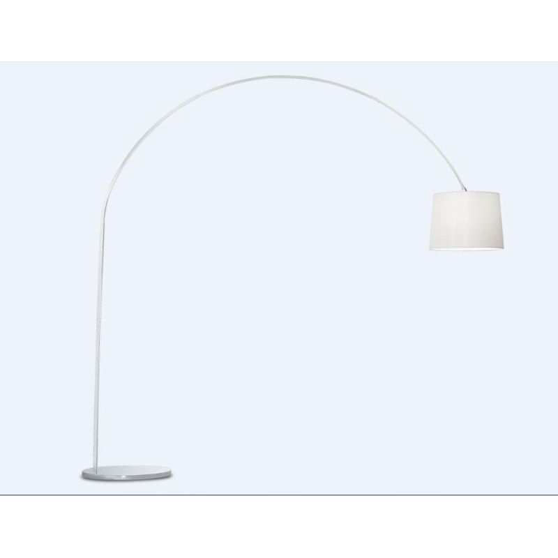 LAMPADA DA TERRA MODERNA CON STELO SQUADRATO CROMATO E BRACCIO TELESCOPICO BIANCA O NERA CRISTALENSI - Cristalensi Shop Online