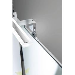 AQA APPLIQUE DA SPECCHIO FINITURA CROMO IP44 LED 8W LUCE 4000K BIEMISSIONE LARGHEZZA CM 30 MODERNA 2