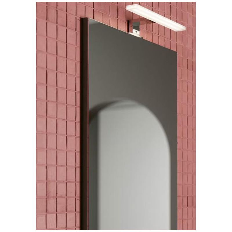 AQA APPLIQUE DA SPECCHIO FINITURA CROMO IP44 LED 8W LUCE 4000K BIEMISSIONE LARGHEZZA CM 30 MODERNA