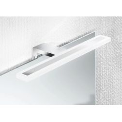 AQA APPLIQUE DA SPECCHIO FINITURA CROMO IP44 LED 8W LUCE 4000K BIEMISSIONE LARGHEZZA CM 30 MODERNA