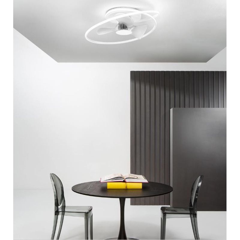 STORM VENTILATORE BIANCO O NERO LED 60W CCT DIMMERABILE CON TELECOMANDO INCLUSO