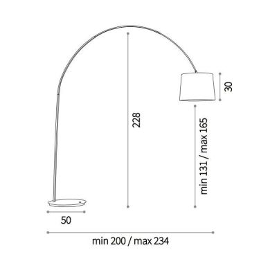 LAMPADA DA TERRA MODERNA CON STELO SQUADRATO CROMATO E BRACCIO TELESCOPICO BIANCA O NERA CRISTALENSI - Cristalensi Shop Online