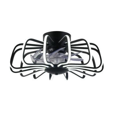 GRECALE VENTILATORE A GABBIA BIANCO O NERO LED 80W CCT DIMMERABILE CON TELECOMANDO INCLUSO