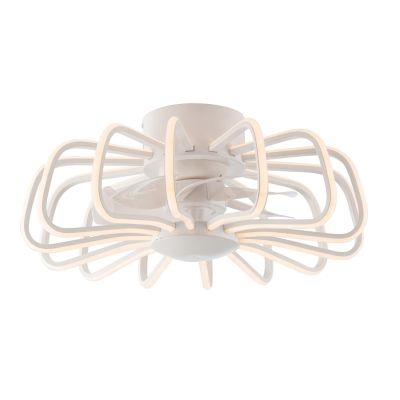 GRECALE VENTILATORE A GABBIA BIANCO O NERO LED 80W CCT DIMMERABILE CON TELECOMANDO INCLUSO