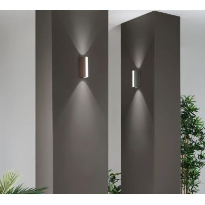 RAY APPLIQUE DA ESTERNO BIEMISSIONE DI LUCE IP54 LED 14W LUCE 3000K-4000K ANTRACITE E CORTEN