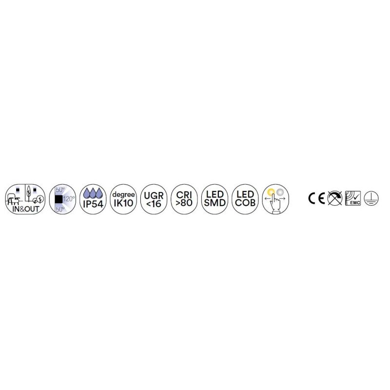 RAY APPLIQUE DA ESTERNO BIEMISSIONE DI LUCE IP54 LED 14W LUCE 3000K-4000K ANTRACITE E CORTEN