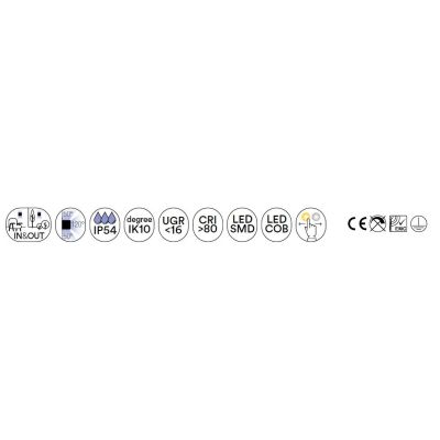 RAY APPLIQUE DA ESTERNO BIEMISSIONE DI LUCE IP54 LED 14W LUCE 3000K-4000K ANTRACITE E CORTEN