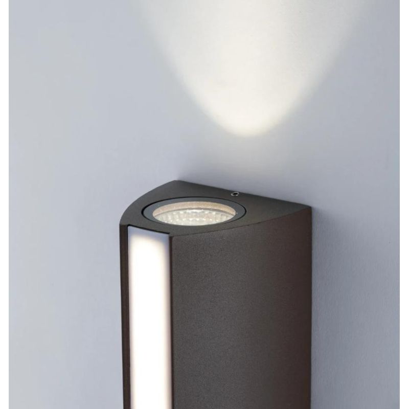 RAY APPLIQUE DA ESTERNO BIEMISSIONE DI LUCE IP54 LED 14W LUCE 3000K-4000K ANTRACITE E CORTEN